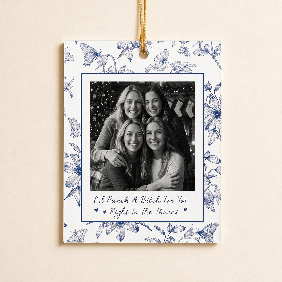 Personalisierte Foto-Weihnachts-Acrylornament für beste Freunde, lustiges Freundschaftsgeschenk