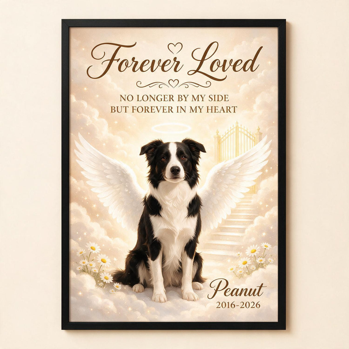 Für Immer Geliebter Hund Katze Engel Gedenkposter - Personalisierte Wanddekoration - Gedenkgeschenk für Tierliebhaber