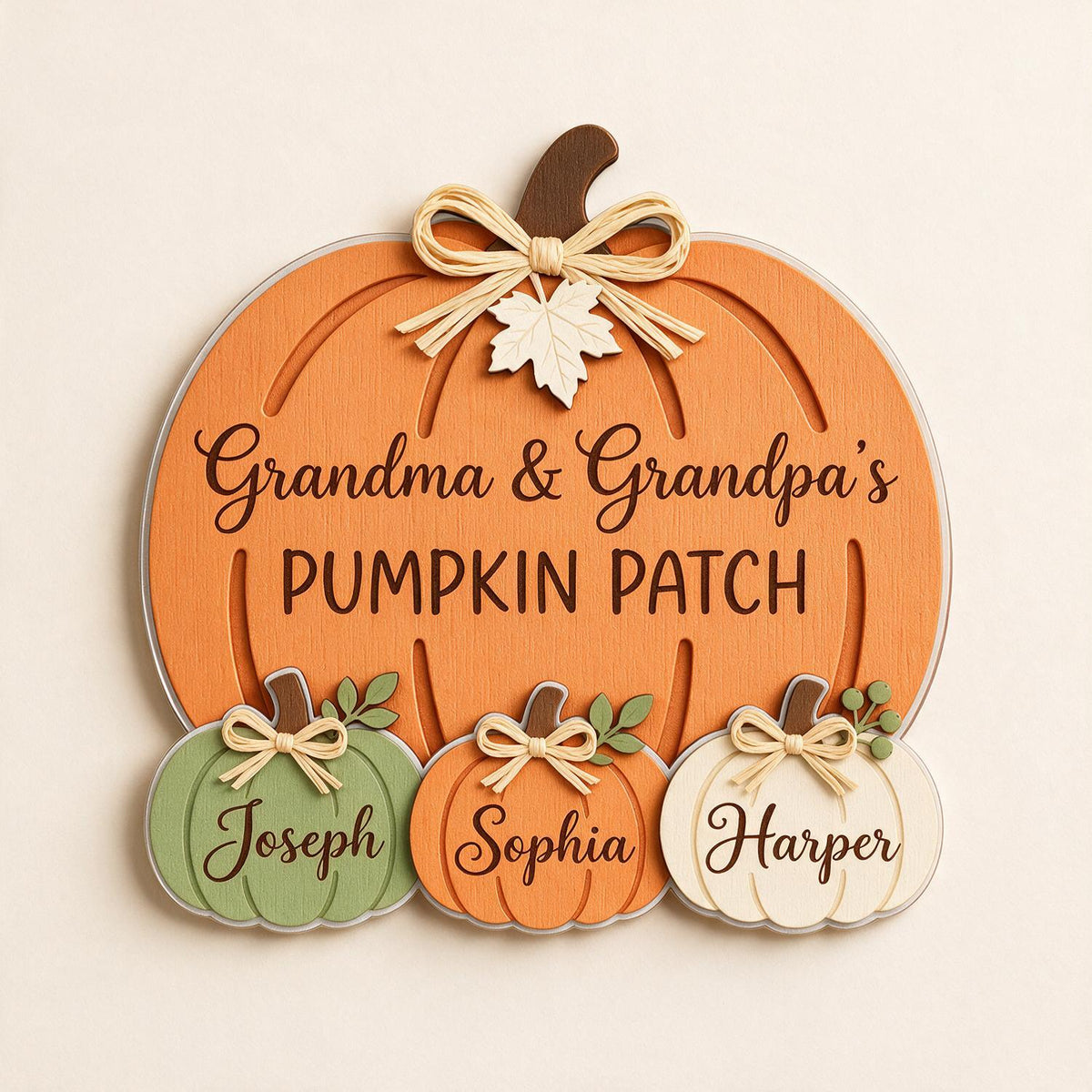 Personalized Fall Grandma & Grandpa's Pumpkin Patch Acrylic Fridge Magnet Grandparents Gift