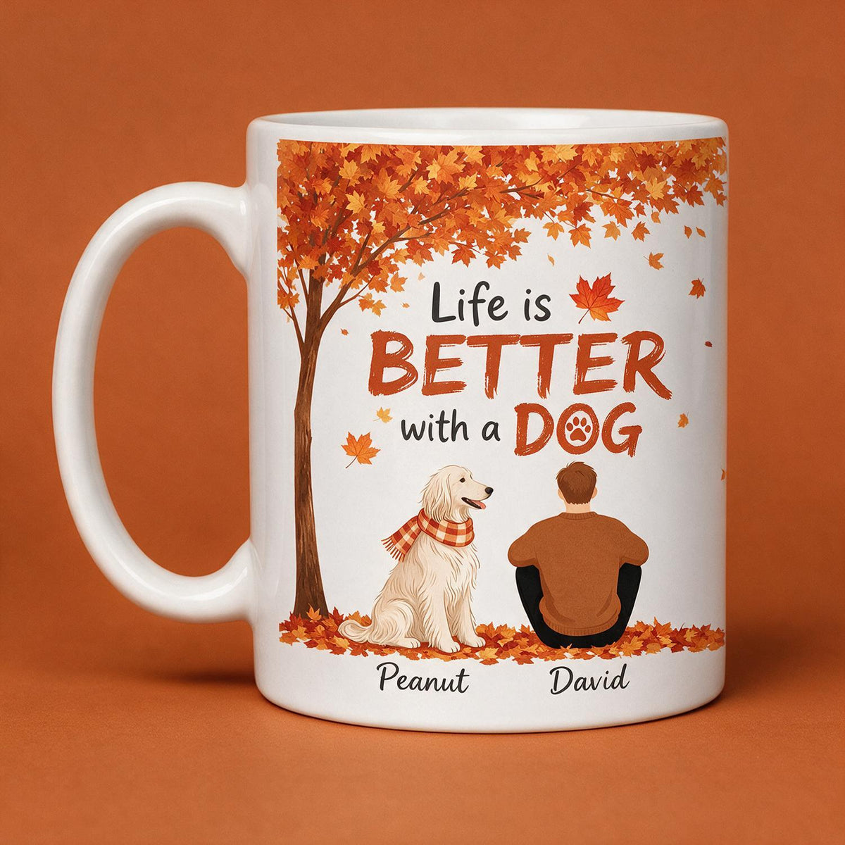 Personalized Fall Dog Dad Life Is Better With A Pet Mug, Custom Pet Dad Gift