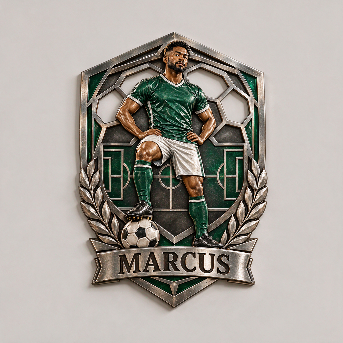 Personalized Custom Photo Soccer 3D Printed Cut Metal Sign - Gift for Young Men