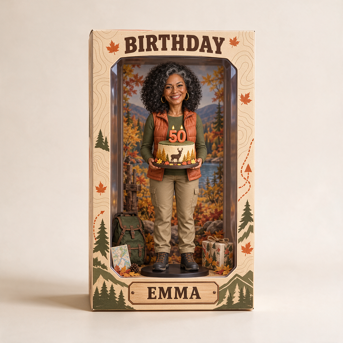 Personalized Hunting Acrylic Display Box - Birthday Photo Figurine Keepsake
