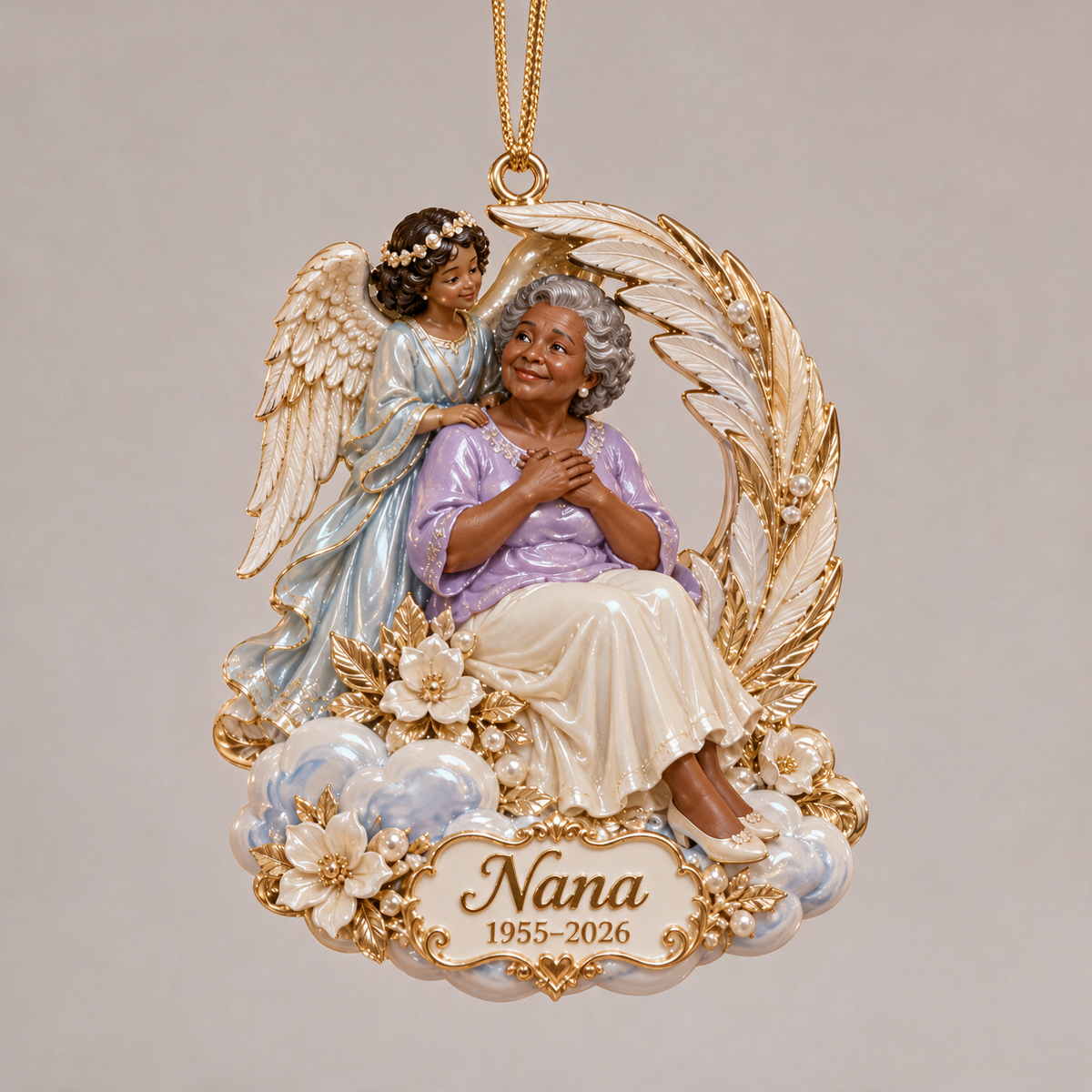 Personalized Custom Photo Guardian Angel Memorial 3D Christmas Ornament - Grandmother Remembrance Keepsake