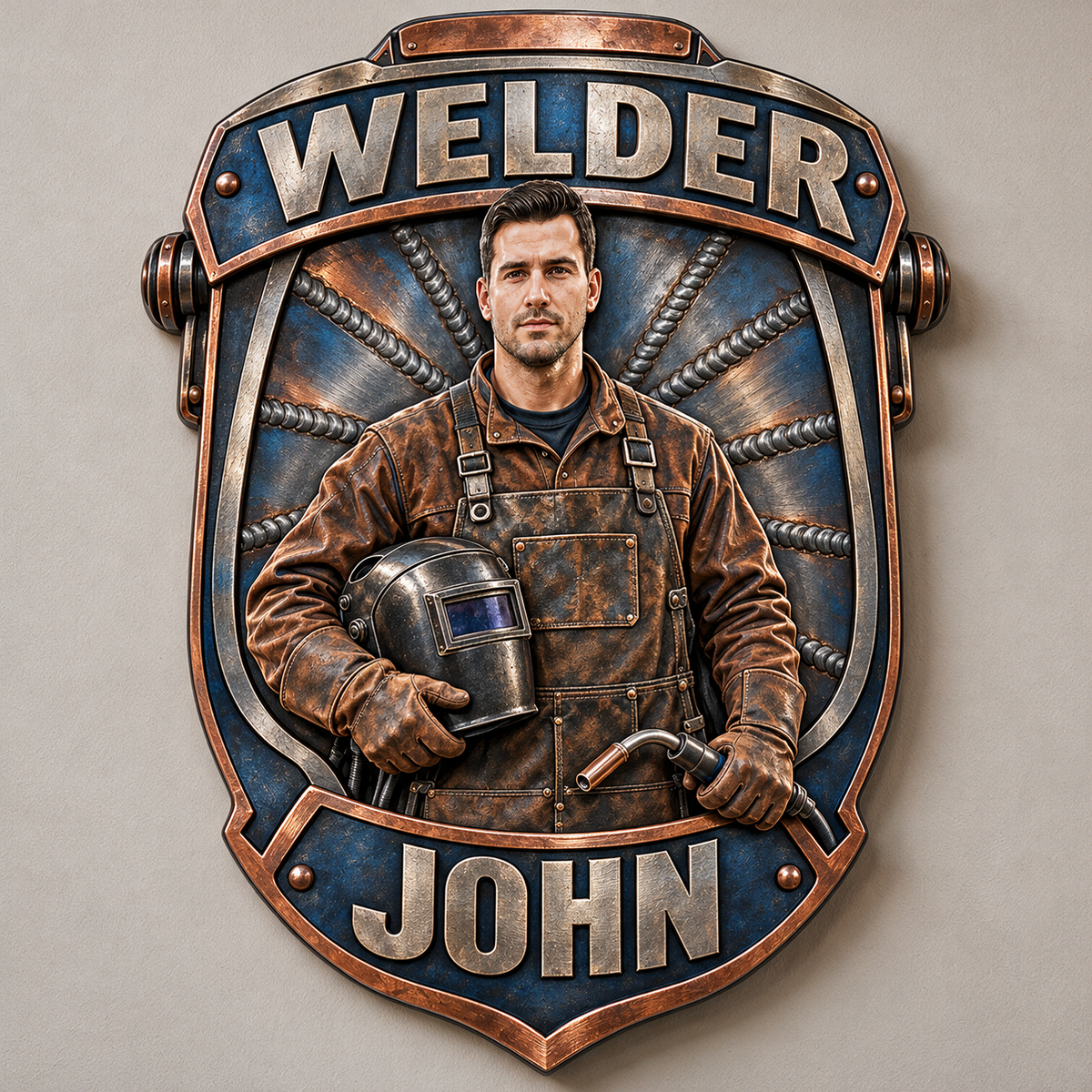 Personalized Custom Photo Welder 3D Printed Cut Metal Sign - Gift for Young Men