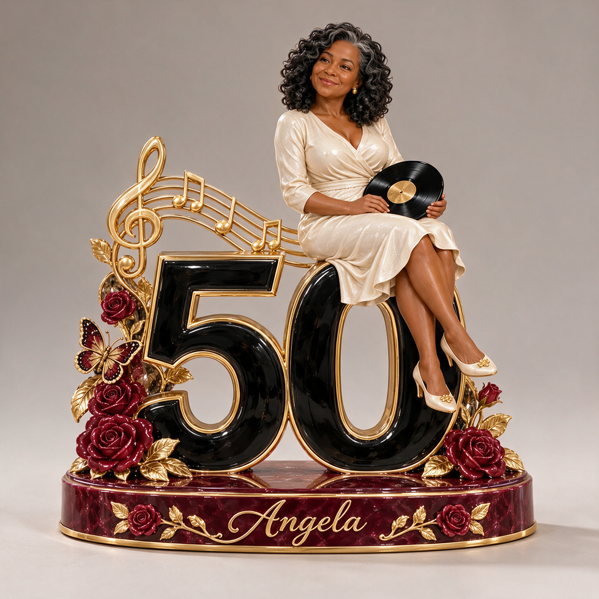 Personalized Custom Photo Music Lover Custom Shaped Acrylic Plaque - 50th Birthday Gift for Women