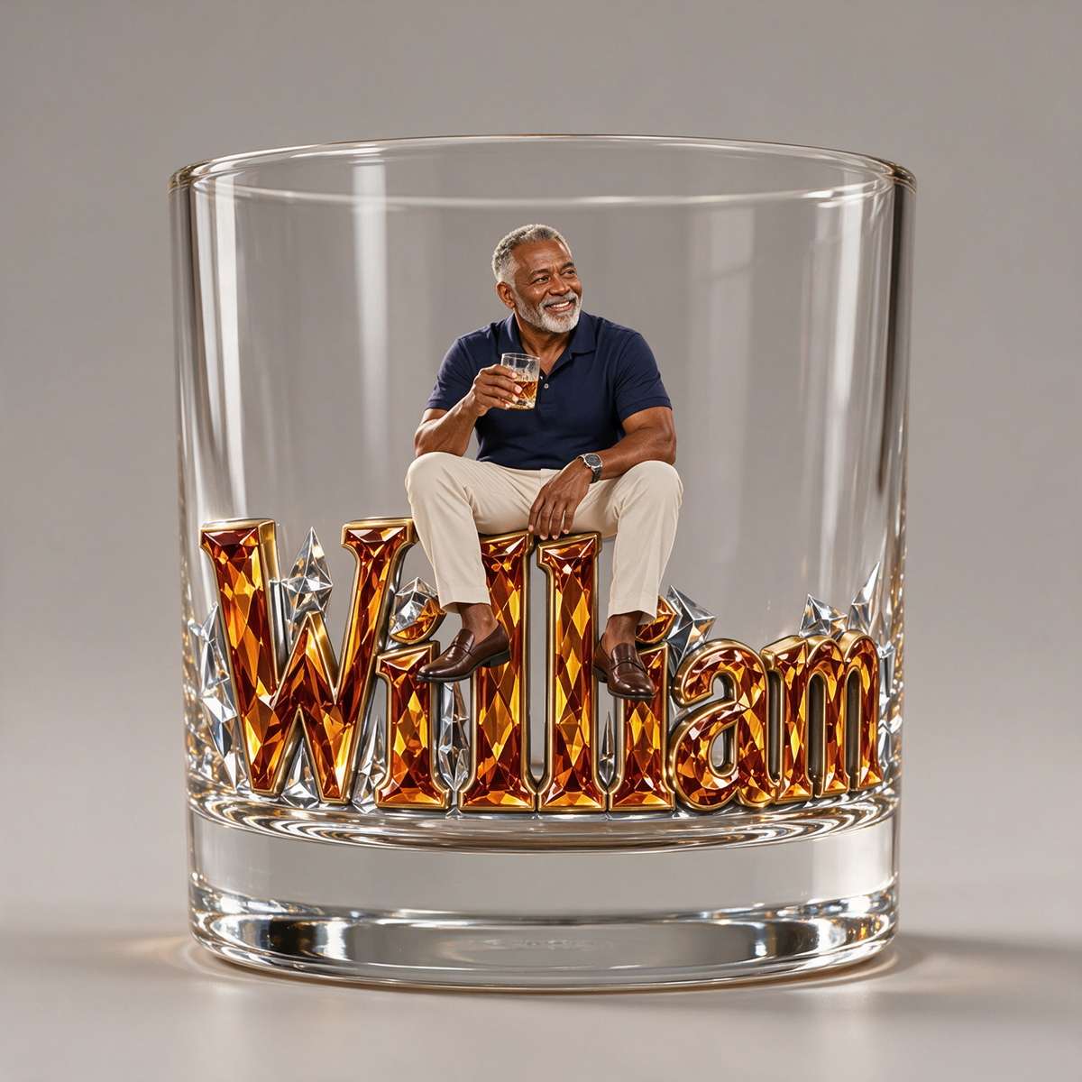 Personalisierbares Foto-Whiskeyglas - Geschenk für Whiskey-Liebhaber