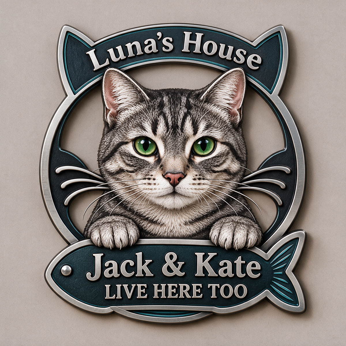 Personalized Custom Photo Cat 3D Cut Metal Sign - Cat Lover Gift for Home Decor