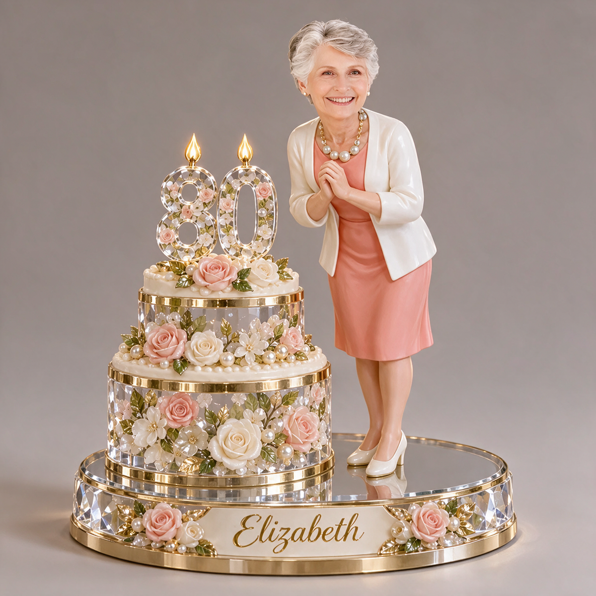 Personalized Make-a-Wish Birthday Figurine with Custom Name and Age