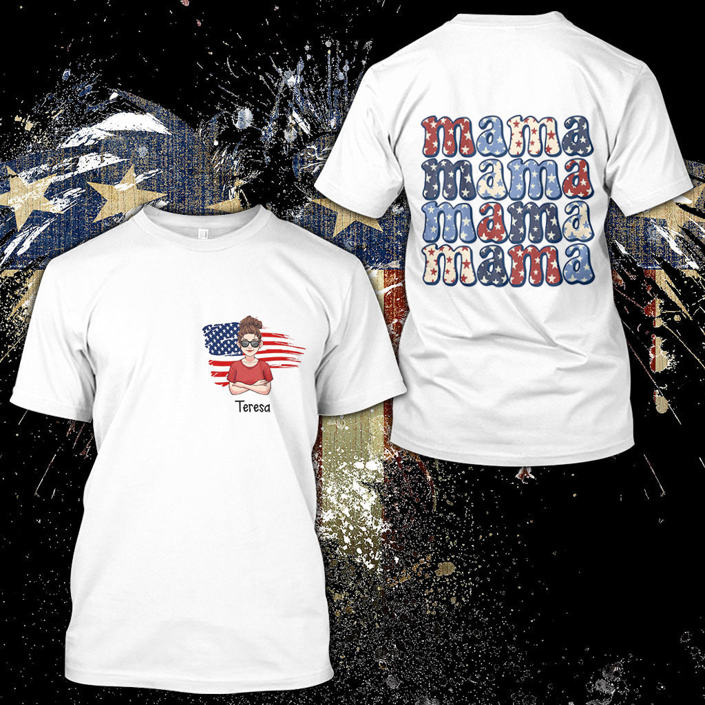 All American Mama – Geschenk für Mama, Tante, Oma – Personalisiertes Allover-Shirt