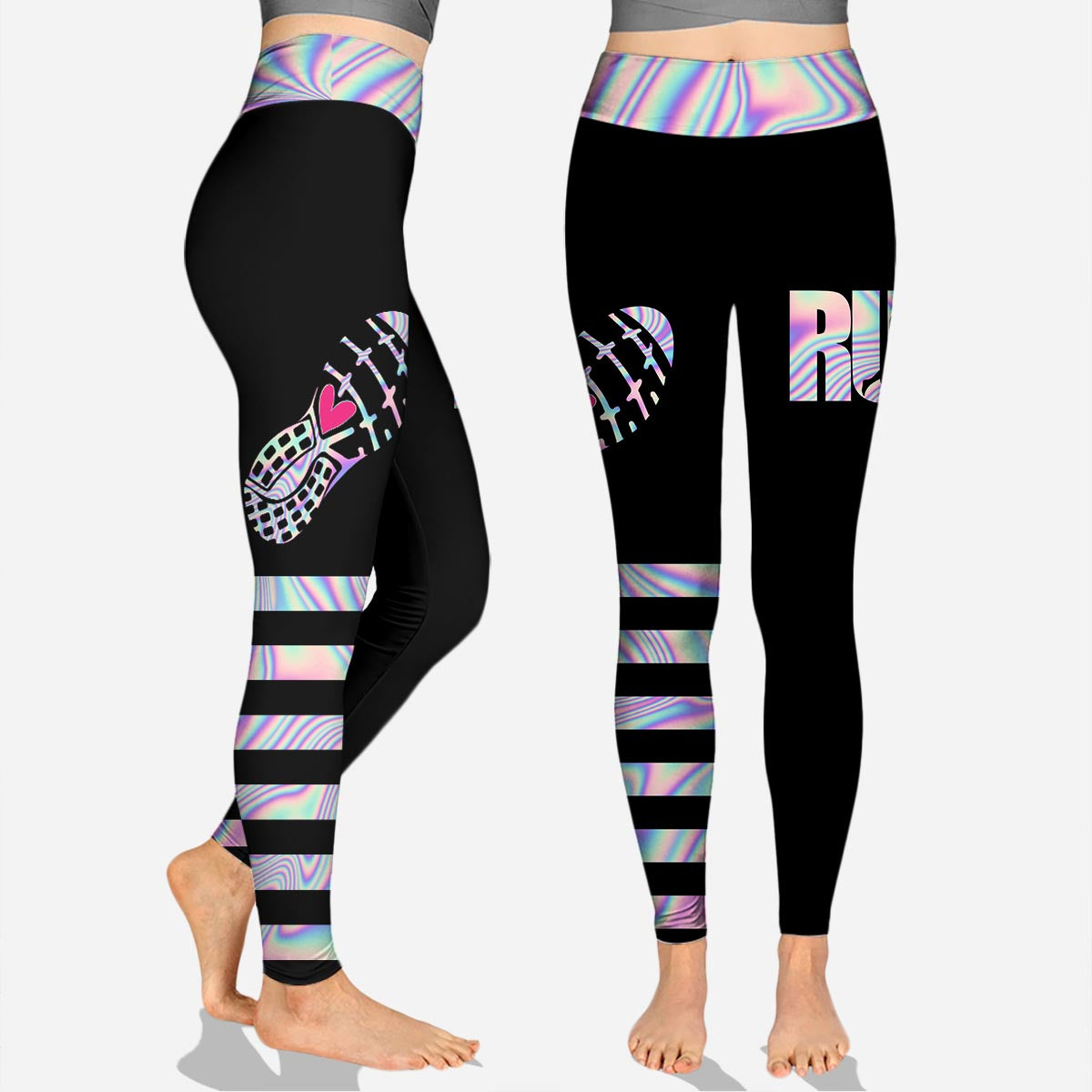 Laufen hält mich am Leben – Personalisiertes Laufshirt und Leggings mit Cross-Logo