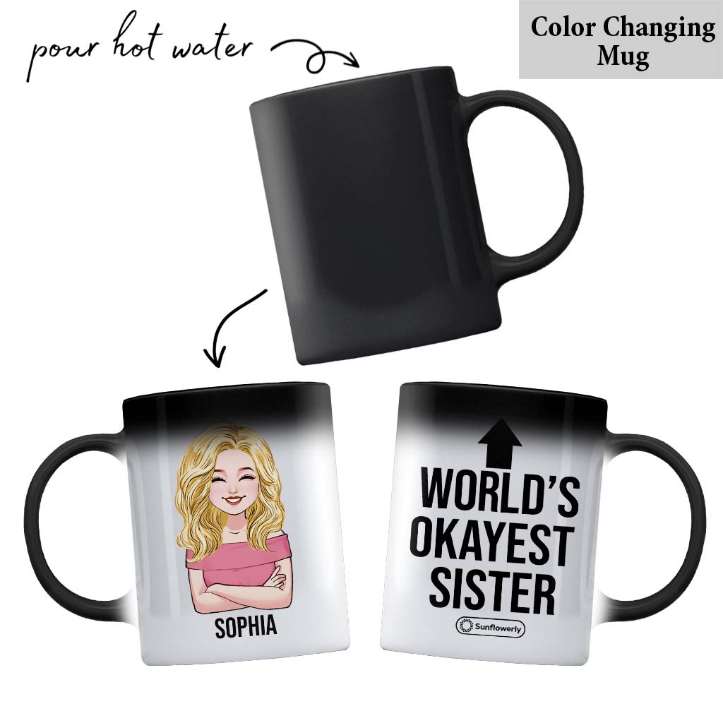 World's Okayest Sibling - Personalized Sibling Mug