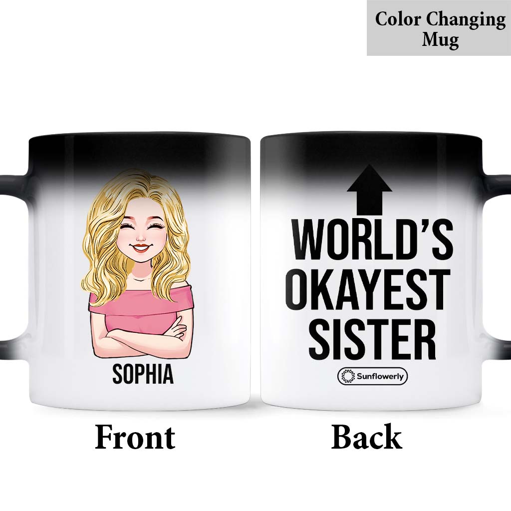 World's Okayest Sibling - Personalized Sibling Mug