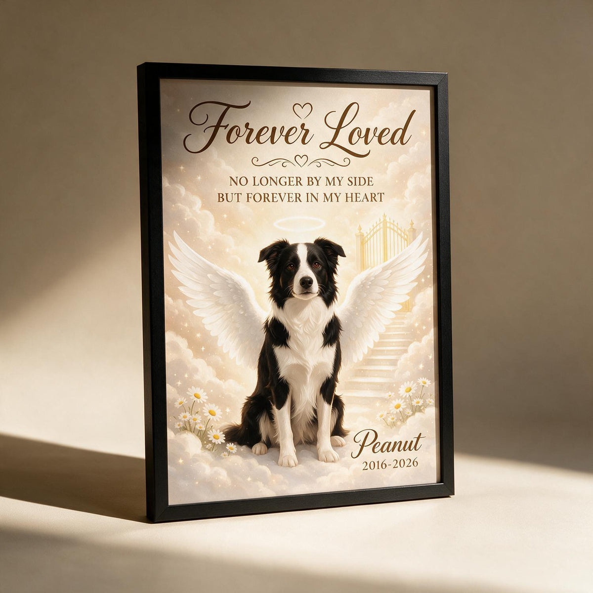 Für Immer Geliebter Hund Katze Engel Gedenkposter - Personalisierte Wanddekoration - Gedenkgeschenk für Tierliebhaber