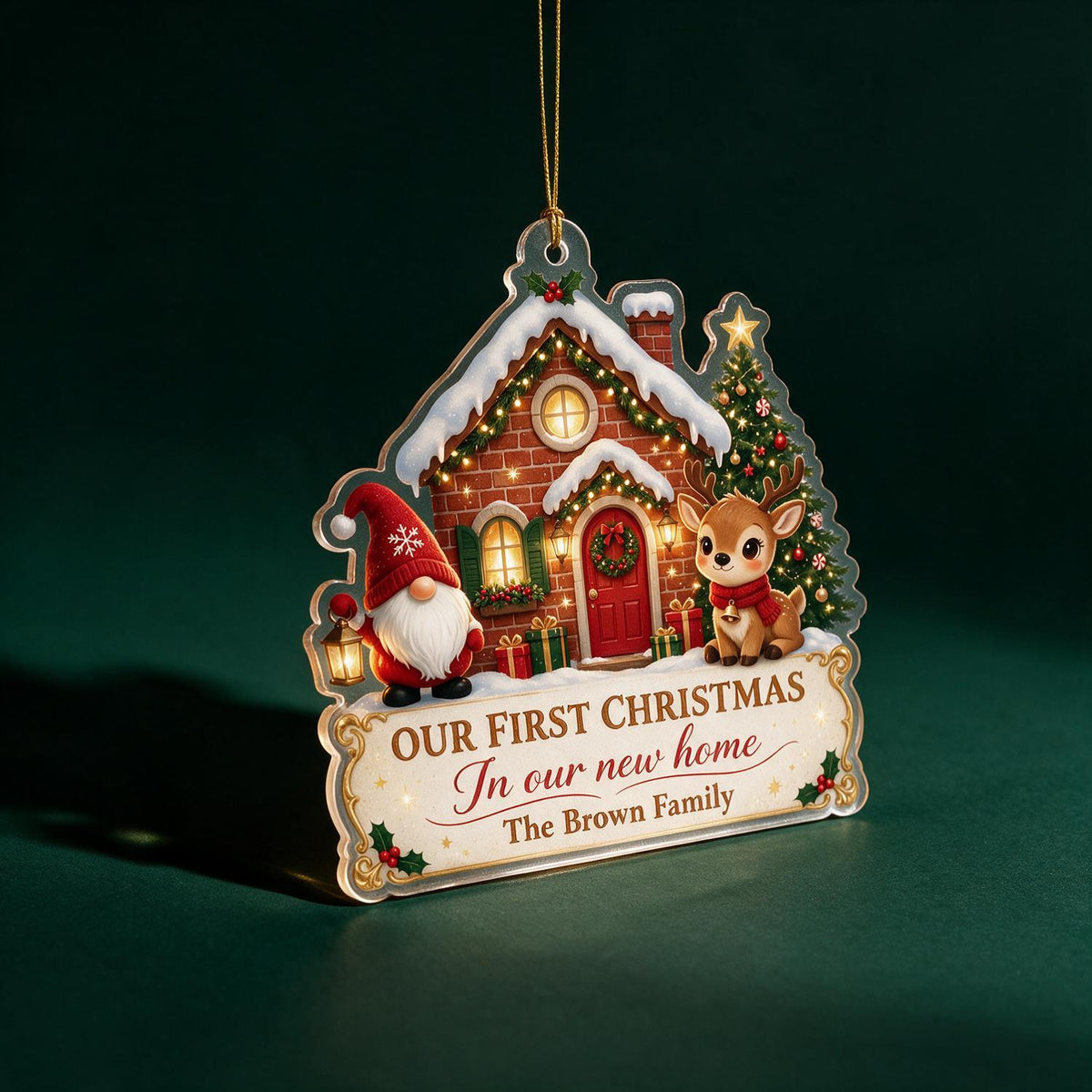 Personalized Christmas First Christmas in Our New Home Acrylic Ornament, Housewarming Gift New Home Decor