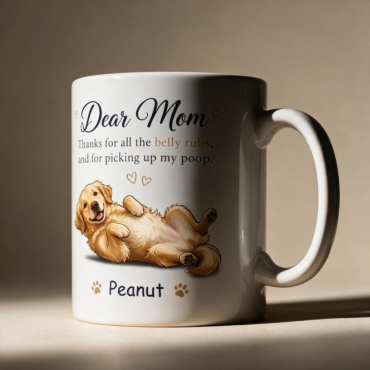 Lieber Papa Mama Danke Für Alle Bauchstreicheleinheiten - Personalisierte Tasse - Geschenk Für Hundeliebhaber