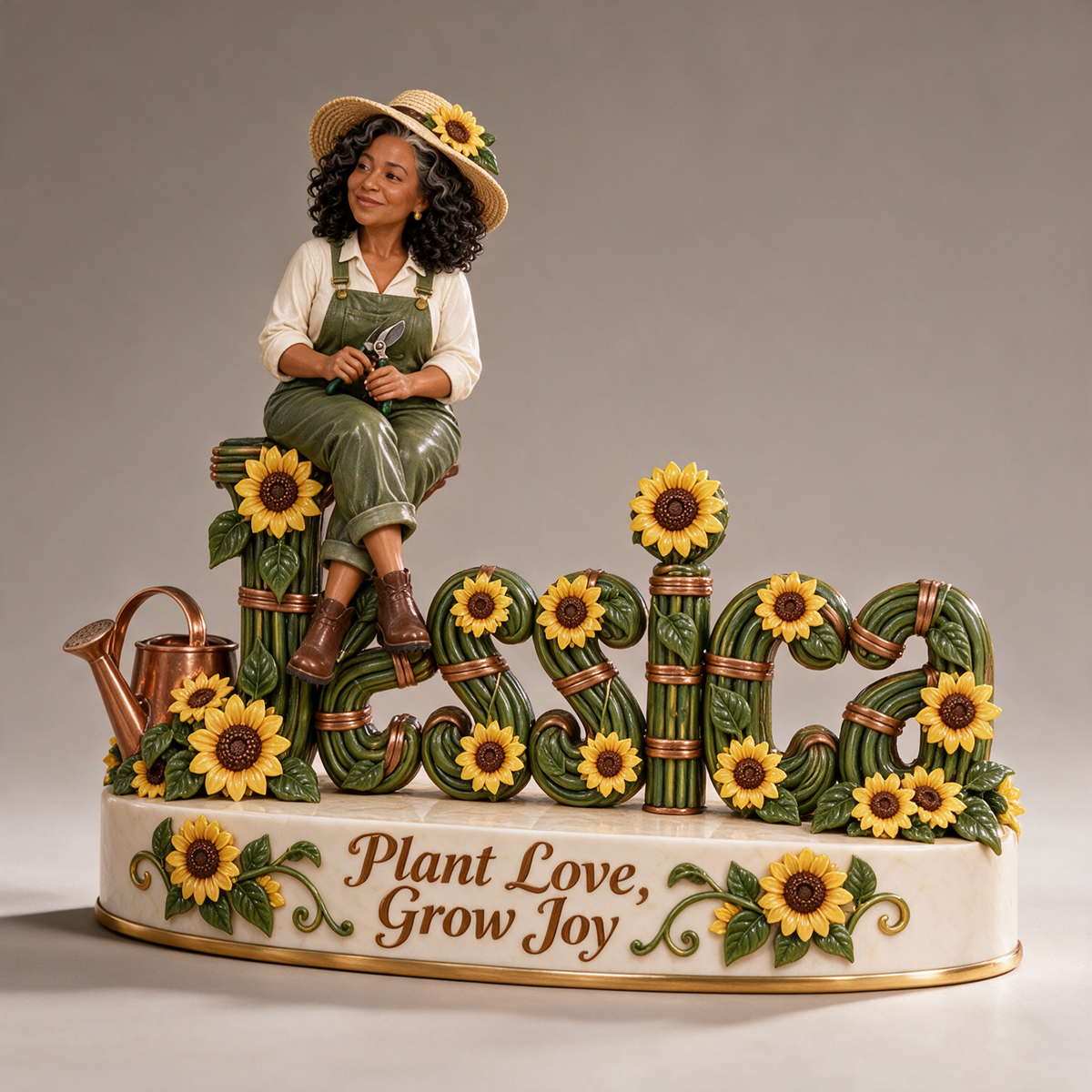 Personalized Custom Photo Gardening 3D Name Figurine - Gift for Older Women