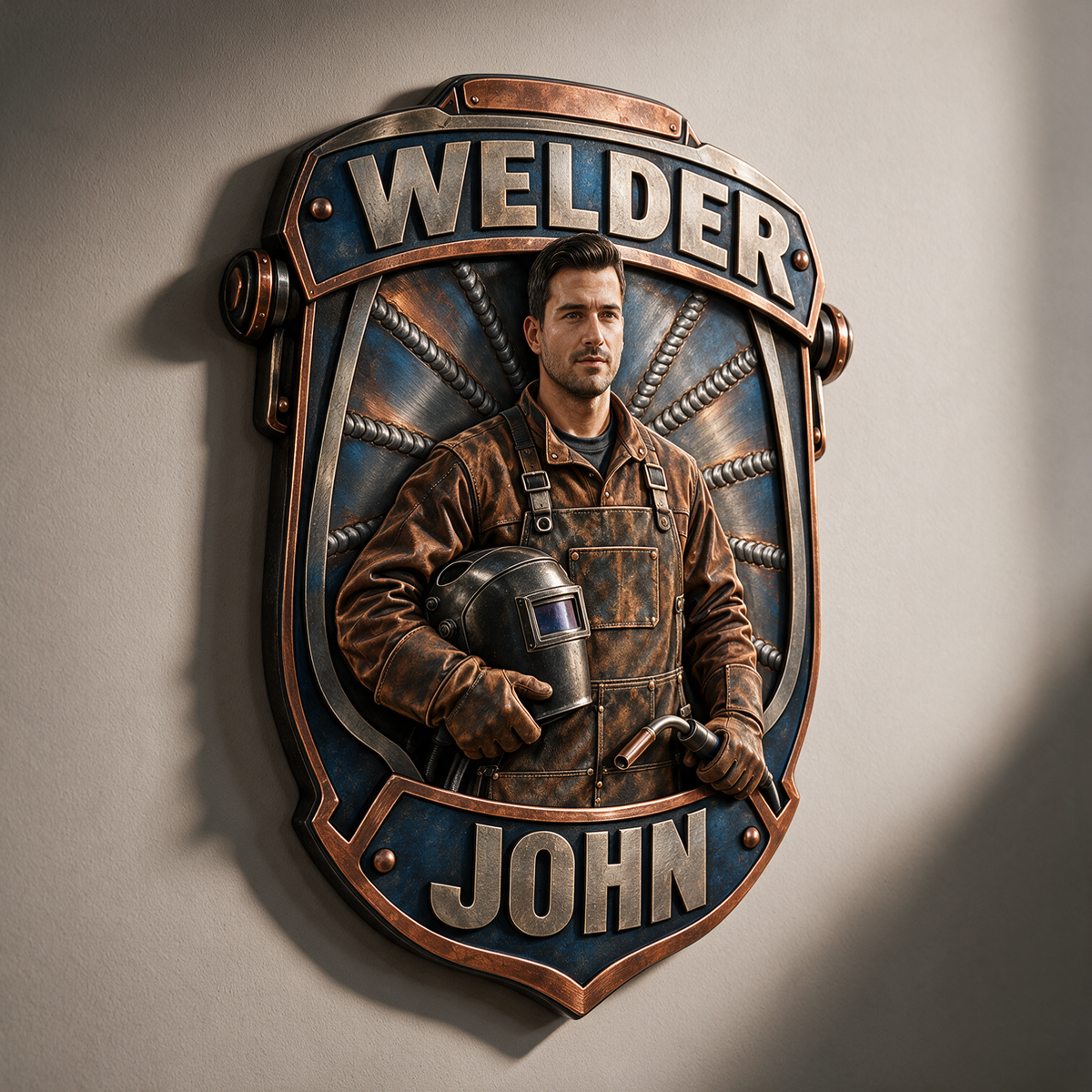 Personalized Custom Photo Welder 3D Printed Cut Metal Sign - Gift for Young Men