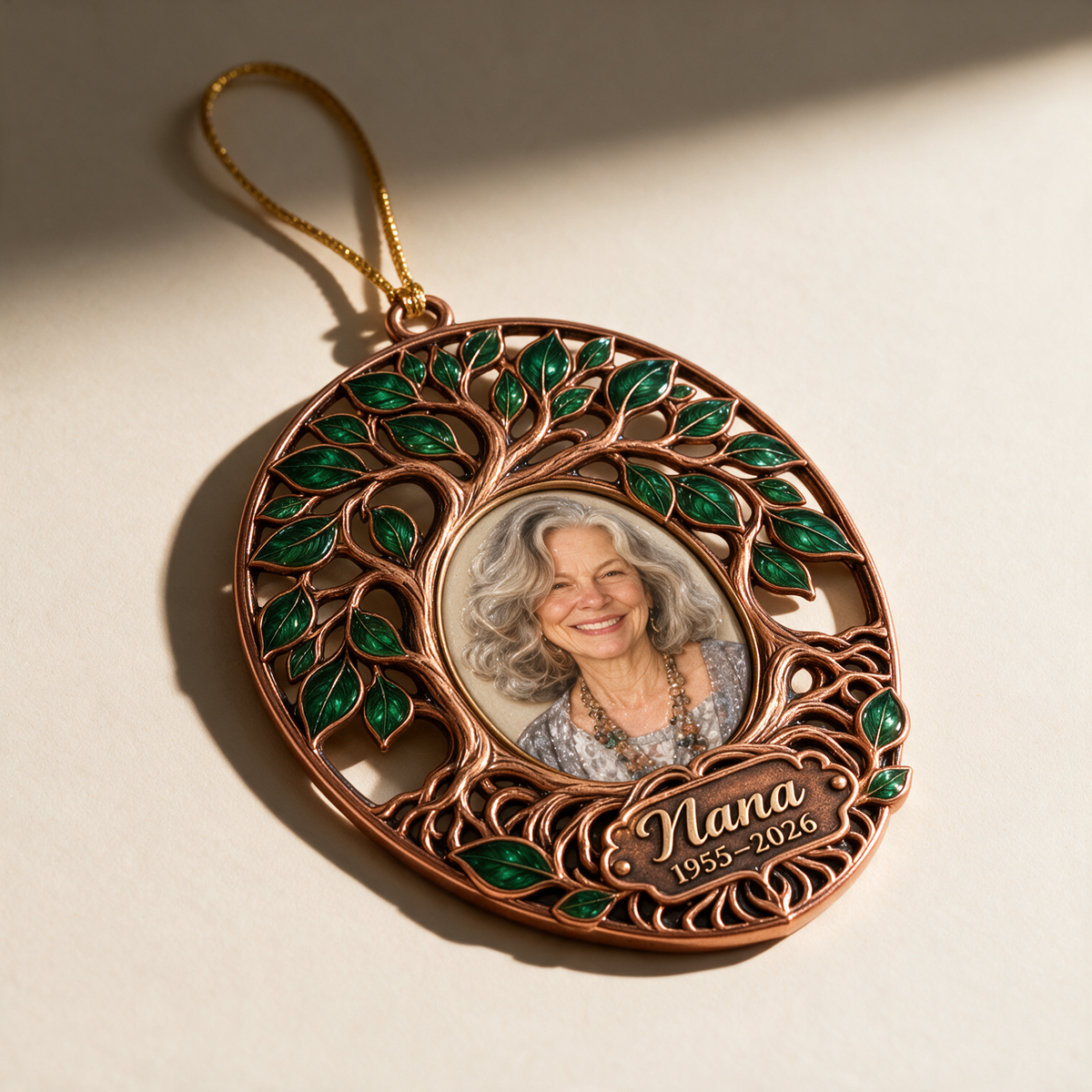 Personalized Custom Photo Tree of Life Memorial Christmas Ornament - In Memory of Grandma