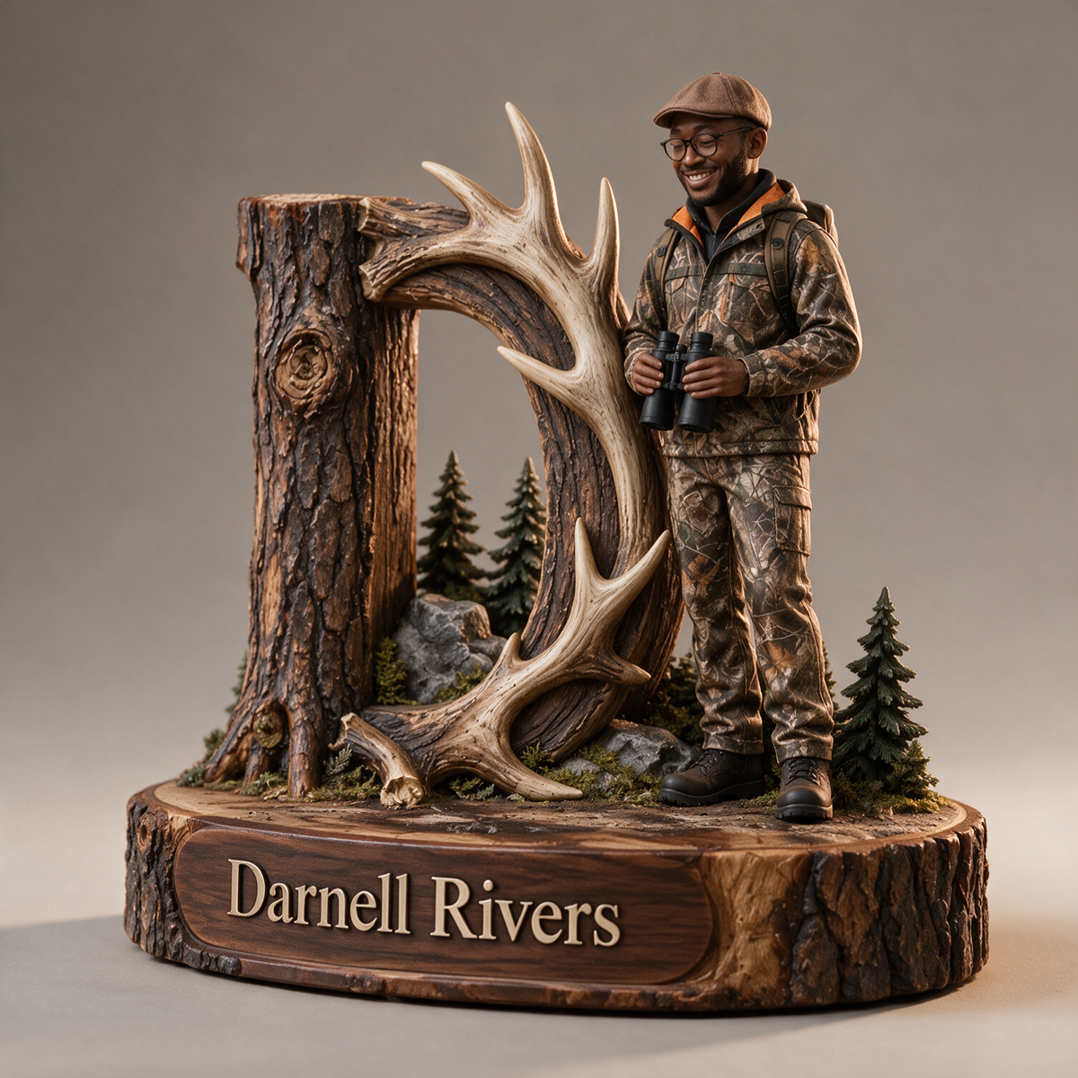 Personalized Hunting Monogram Wood Plaque with Custom Photo and Name