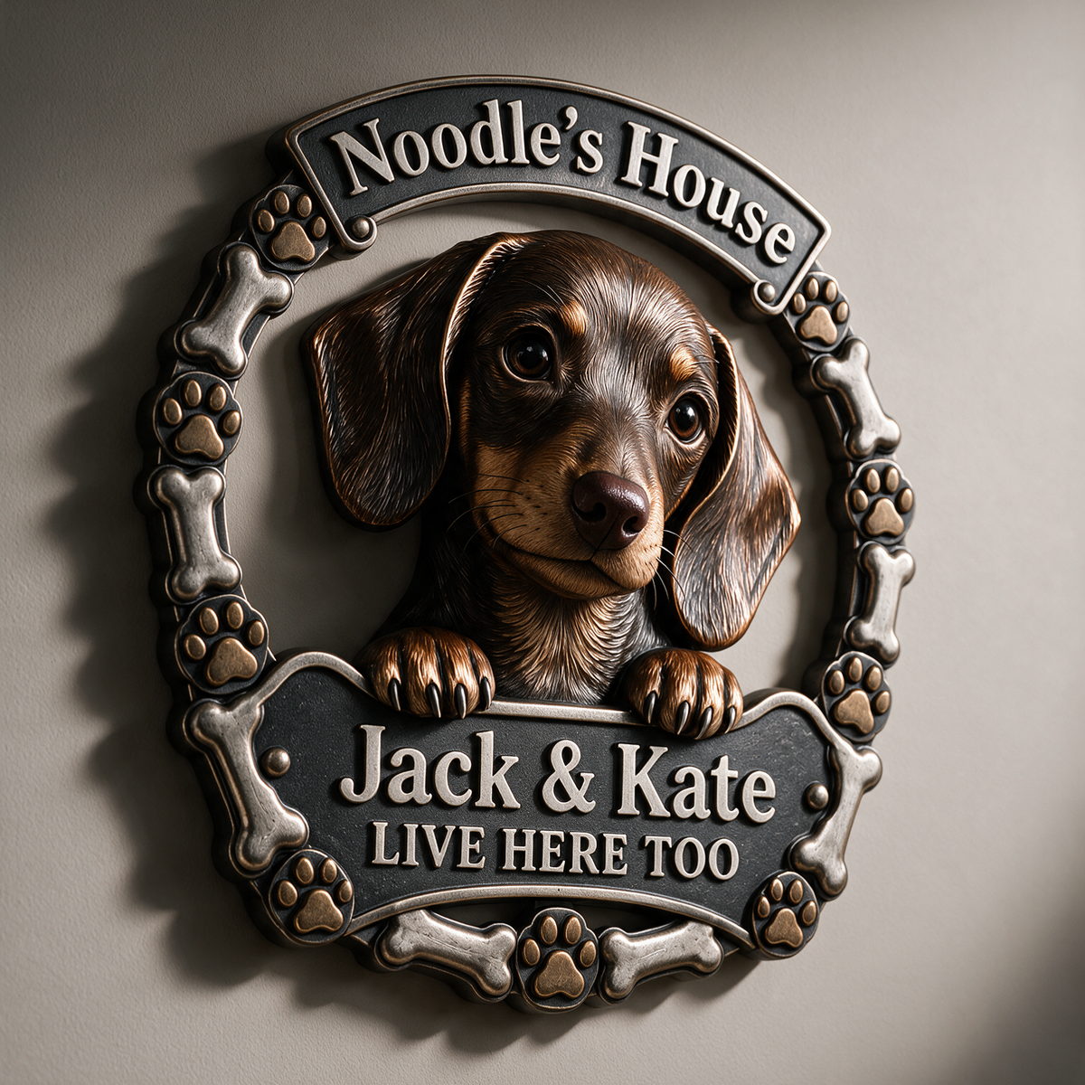 Personalisierte 3D Metall-Schild mit Foto - Geschenk für Hundeliebhaber