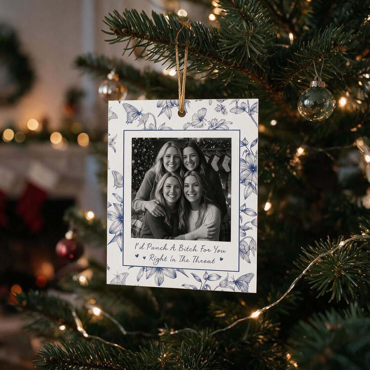 Personalisierte Foto-Weihnachts-Acrylornament für beste Freunde, lustiges Freundschaftsgeschenk