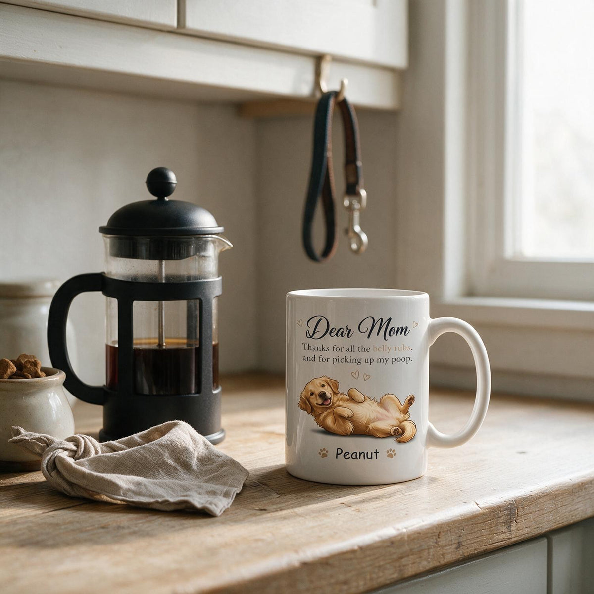 Lieber Papa Mama Danke Für Alle Bauchstreicheleinheiten - Personalisierte Tasse - Geschenk Für Hundeliebhaber