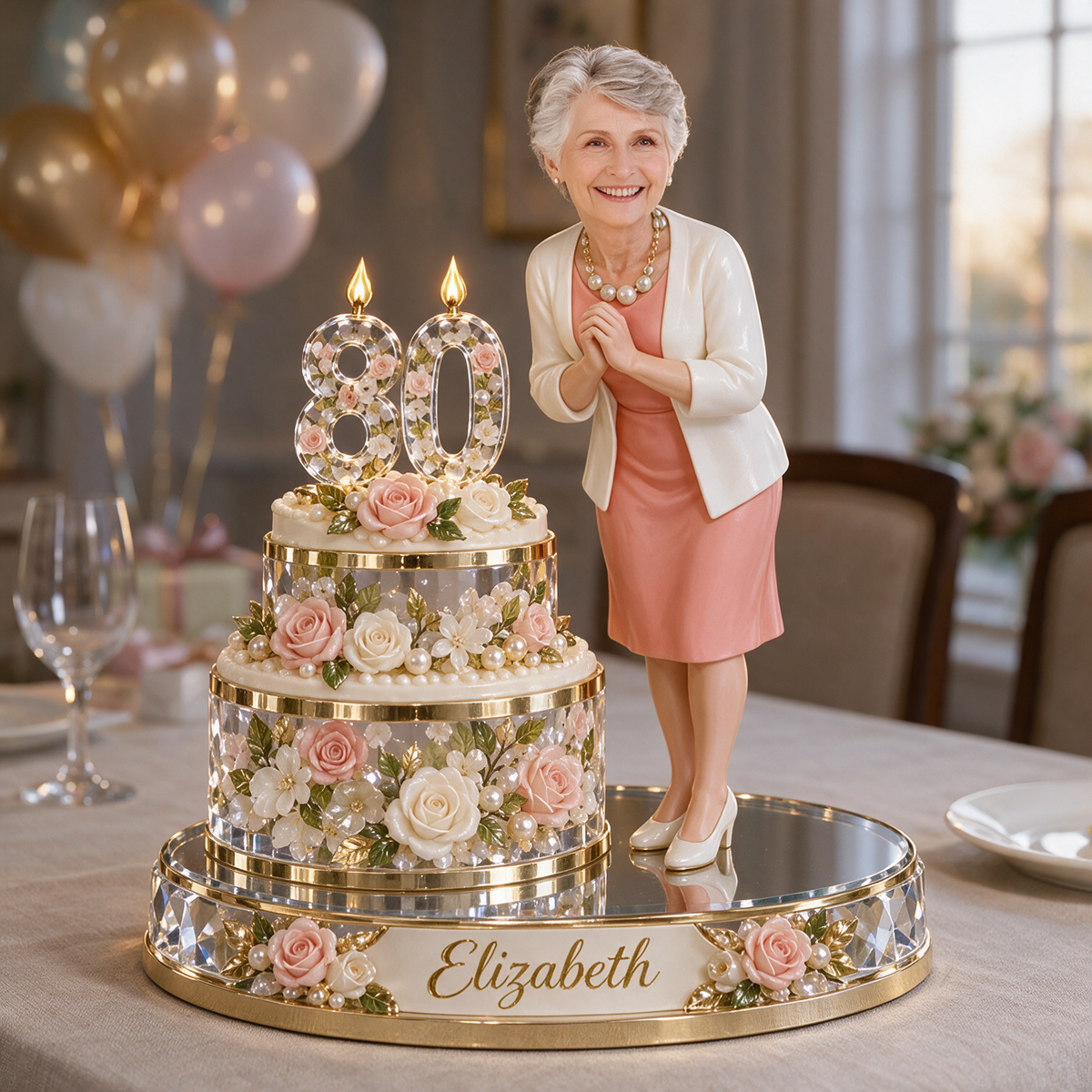 Personalized Make-a-Wish Birthday Figurine with Custom Name and Age