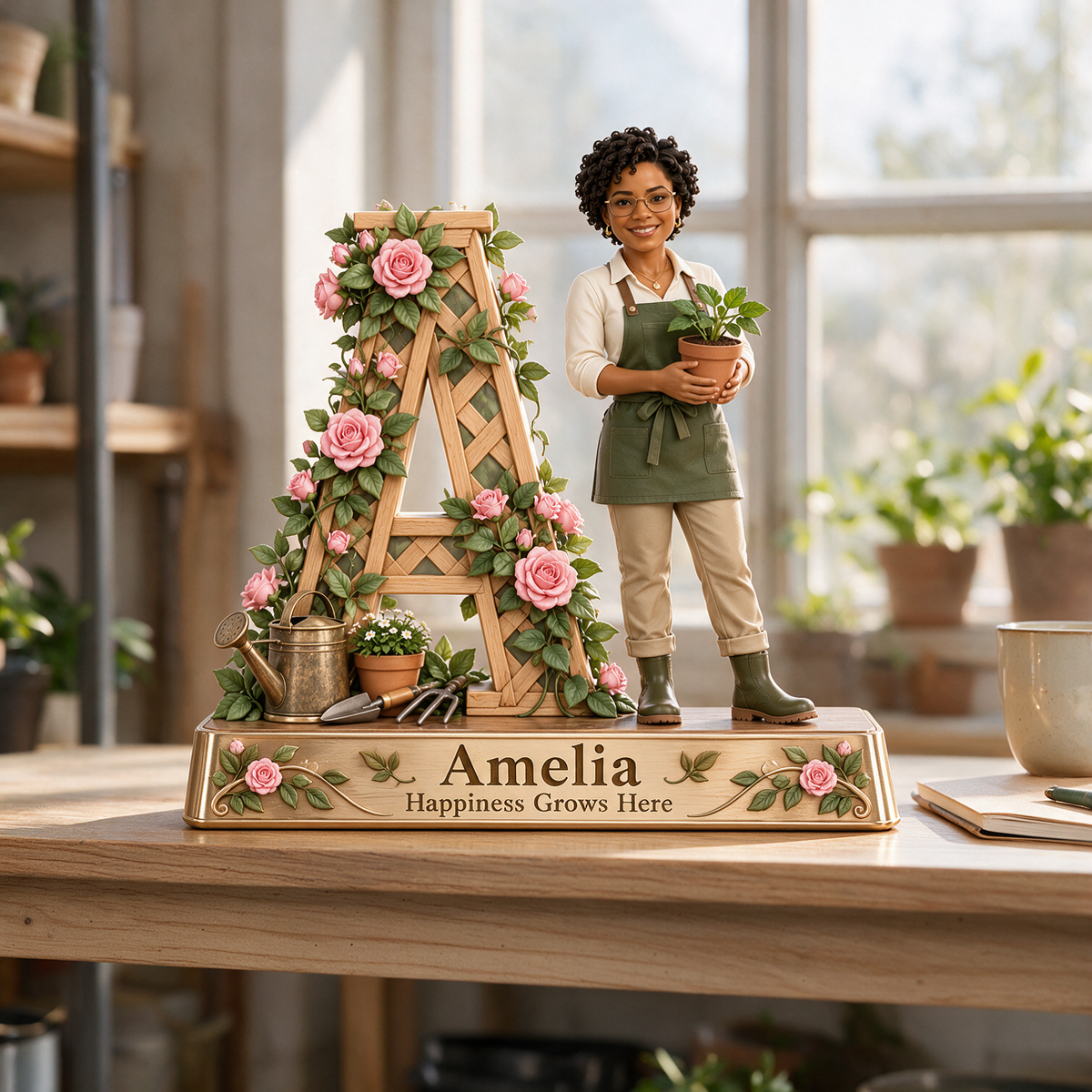 Personalized Custom Photo Gardening 3D Letter Plaque - Gift for Women