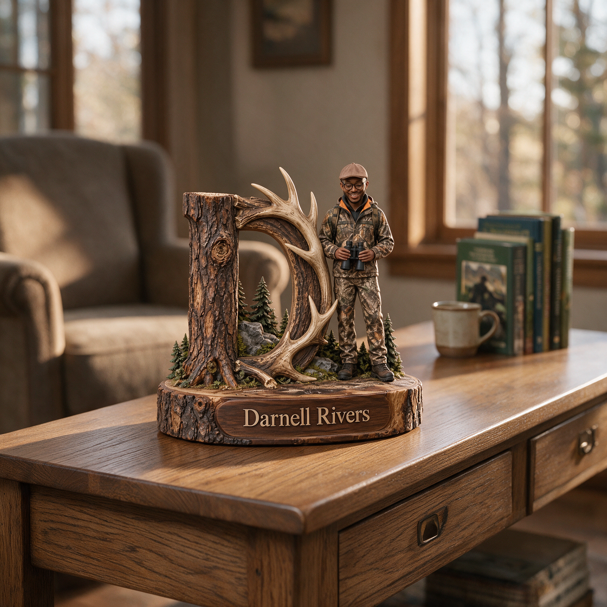 Personalized Hunting Monogram Wood Plaque with Custom Photo and Name