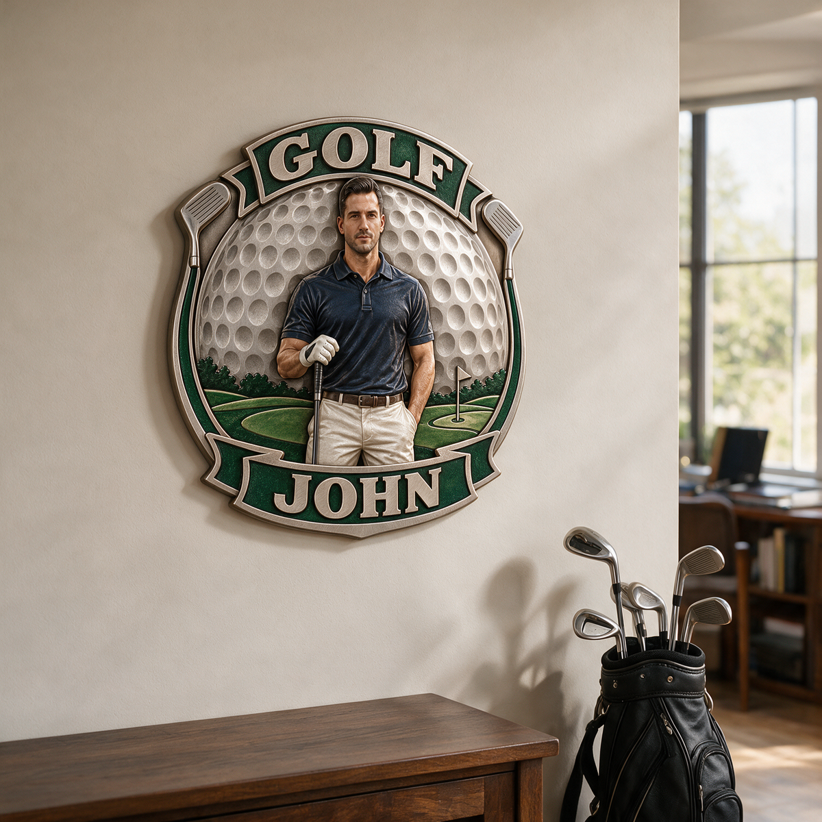 Personalized Custom Photo Golf 3D Printed Cut Metal Sign - Gift for Young Men