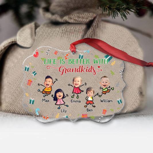 Life Is Better With Grandkids - Personalized Grandma Ornament