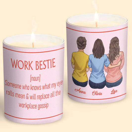 Work Bestie - Personalized Colleague Candle With Wooden Lid