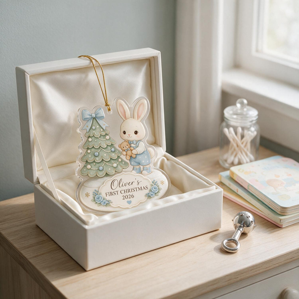 Personalized Baby's First Christmas Custom Photo Acrylic Ornament - Newborn Keepsake Gift