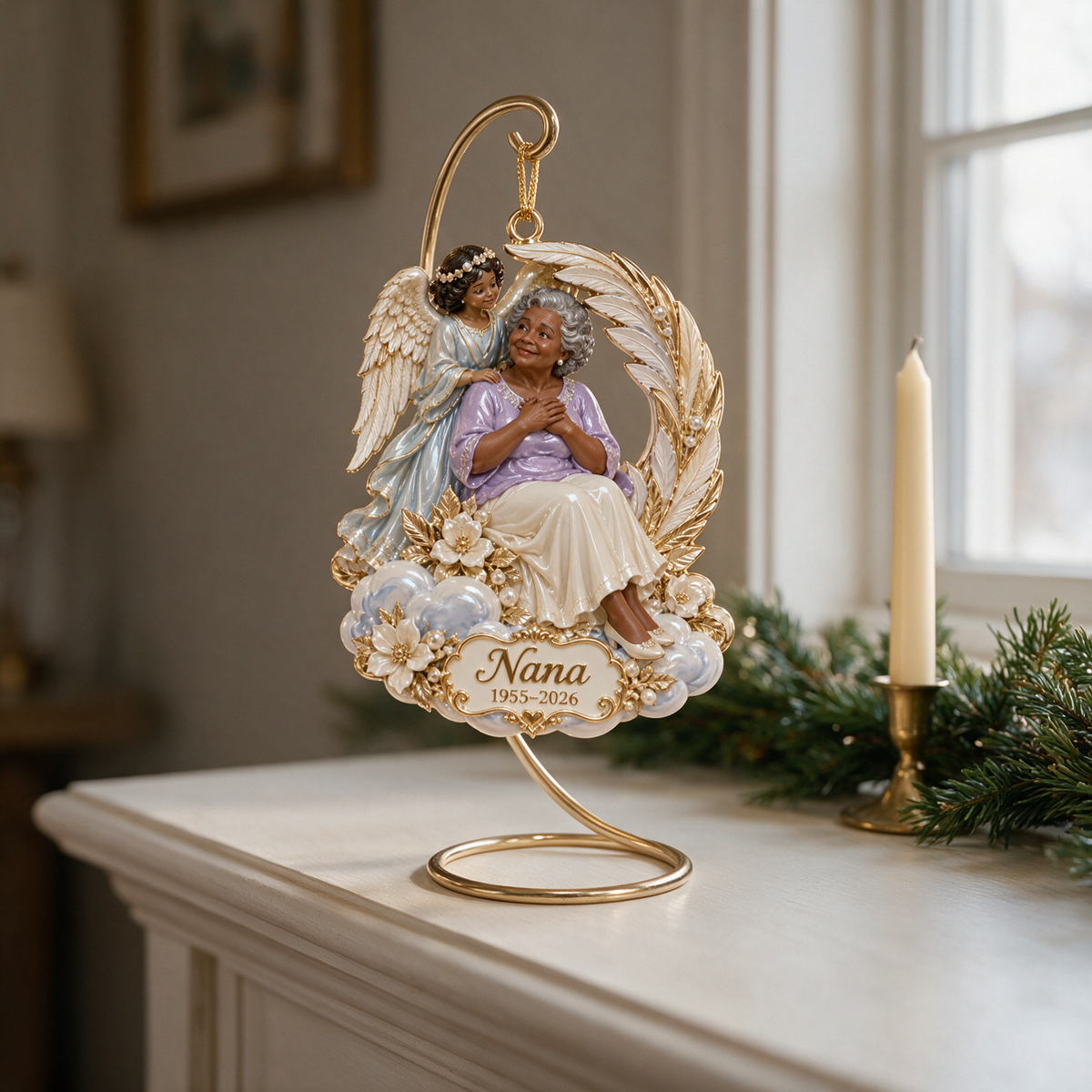 Personalized Custom Photo Guardian Angel Memorial 3D Christmas Ornament - Grandmother Remembrance Keepsake