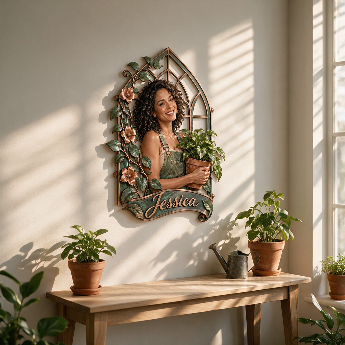 Personalized Custom Photo Gardening 3D Cut Metal Sign - Gift for Women