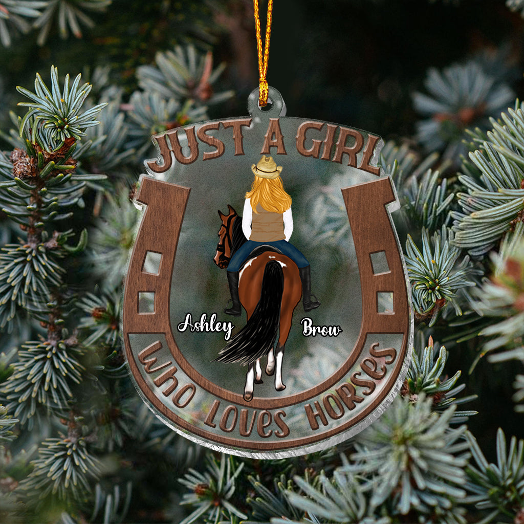 Einfach ein Mädchen, das Pferde liebt – Personalisierter transparenter Pferdeanhänger