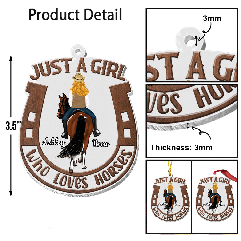 Einfach ein Mädchen, das Pferde liebt – Personalisierter transparenter Pferdeanhänger