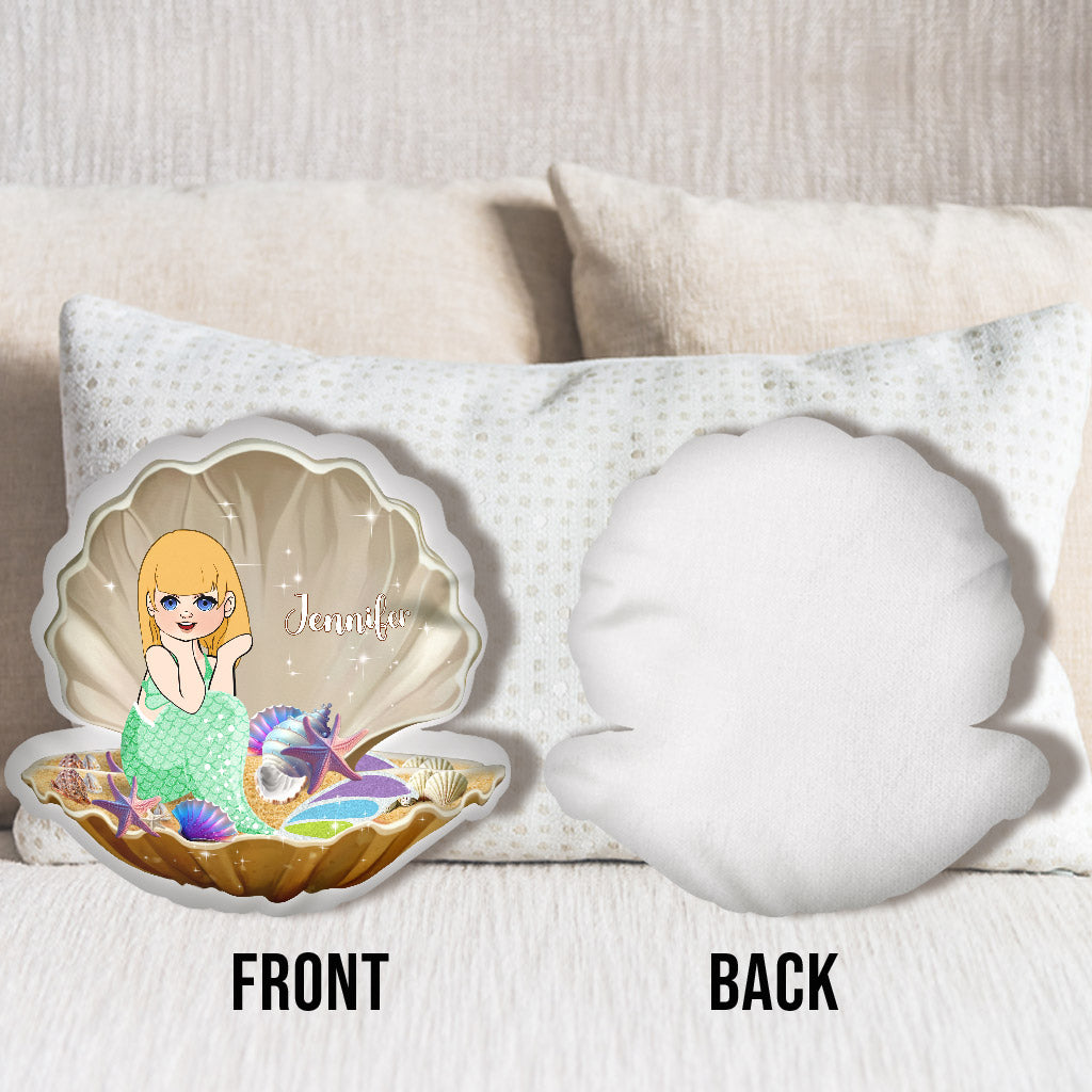 Little Mermaid - Personalized Family Shaped Pillow