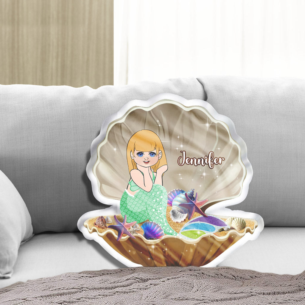 Little Mermaid - Personalized Family Shaped Pillow