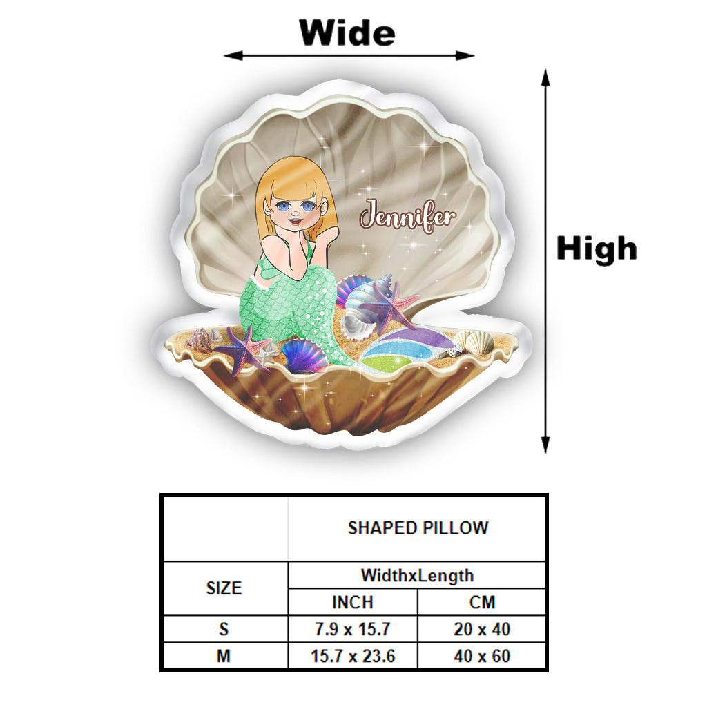 Little Mermaid - Personalized Family Shaped Pillow