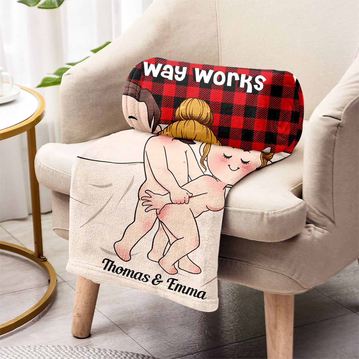 Ich liebe deinen Po – Personalisierte Pärchendecke