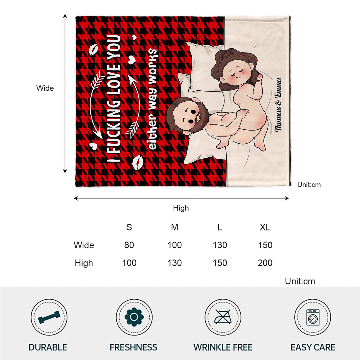 I Love Your Butt - Personalized Couple Blanket