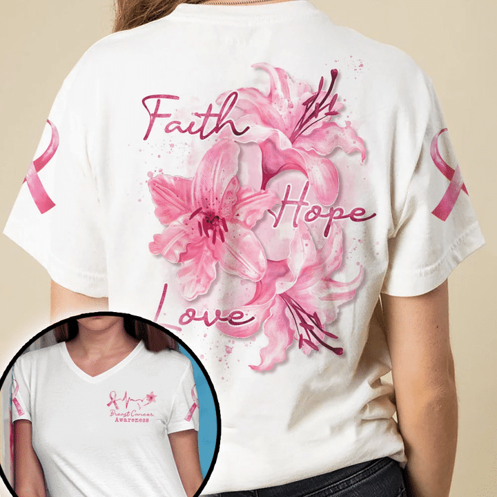 Faith Hope Love Lily T-Shirt und Hoodie zur Brustkrebsvorsorge