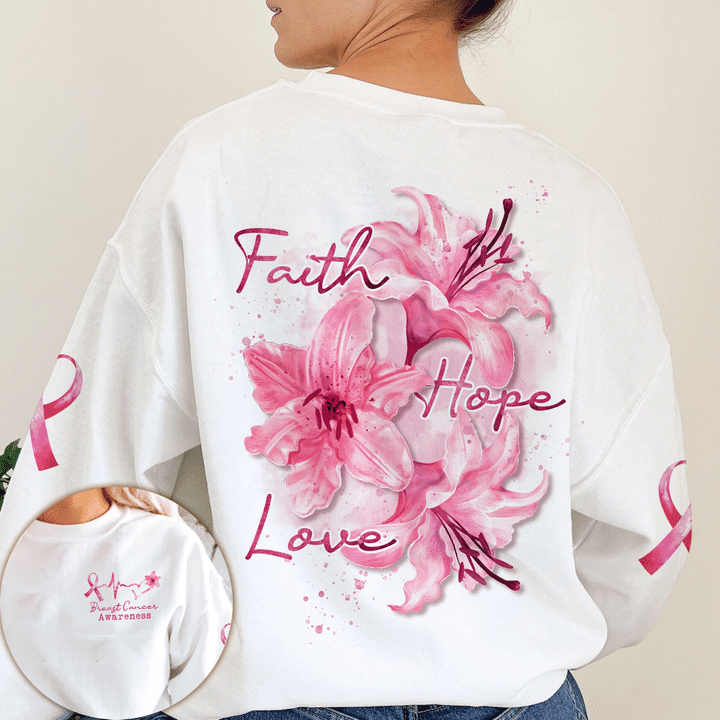 Faith Hope Love Lily T-Shirt und Hoodie zur Brustkrebsvorsorge