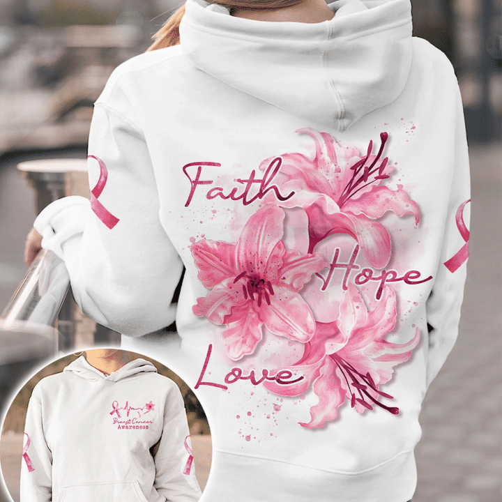Faith Hope Love Lily T-Shirt und Hoodie zur Brustkrebsvorsorge