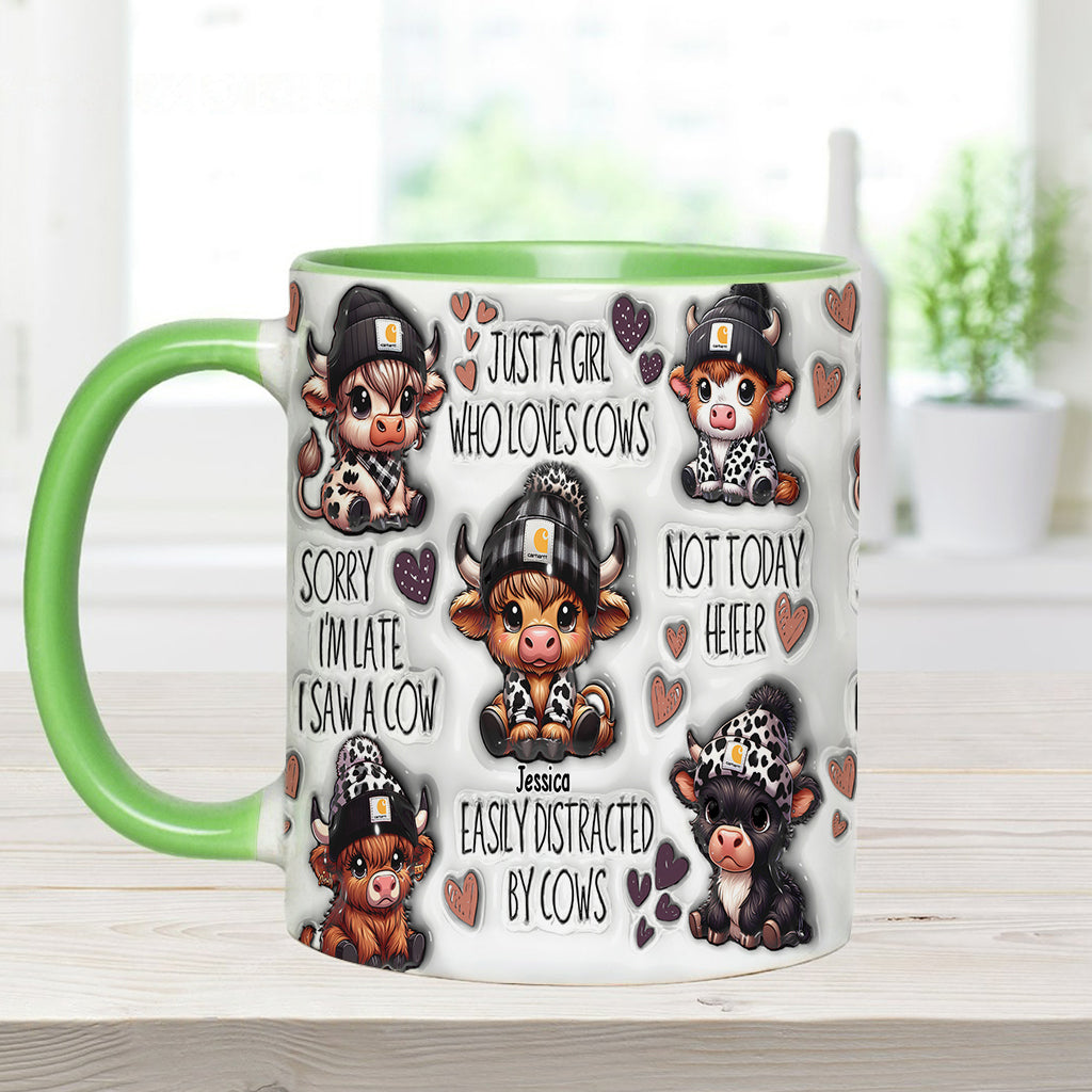 Personalisierte Tasse mit Akzent für ein Mädchen, das Hochlandrinder liebt