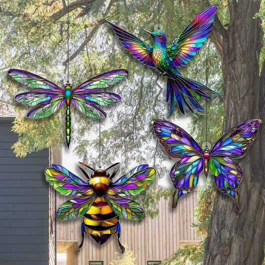 Wunderschöner Kolibri, Biene, Schmetterling... - Personalisierte Garten-Hängedekoration