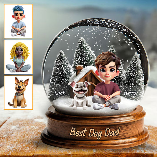 Bester Hunde-Papa/Beste Hunde-Mama - Personalisierte Acrylplakette in Hundeform