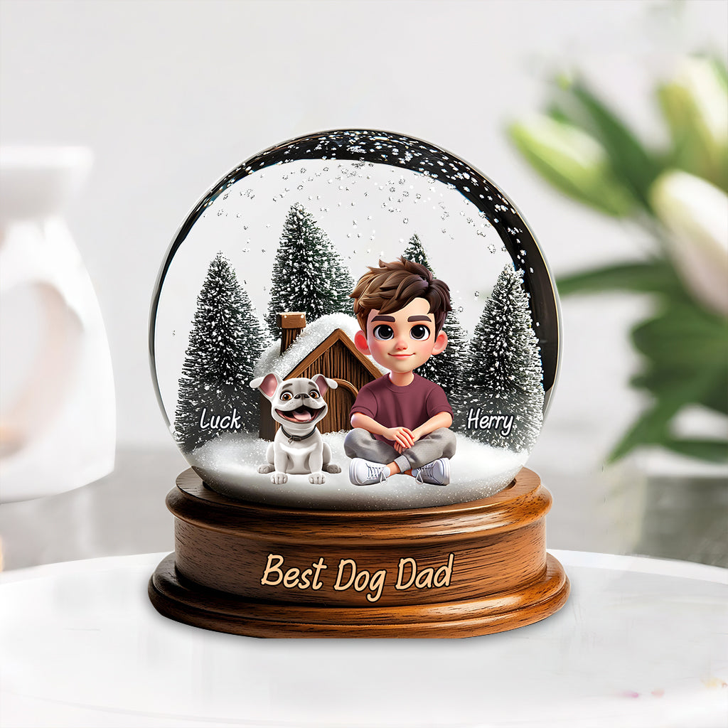 Bester Hunde-Papa/Beste Hunde-Mama - Personalisierte Acrylplakette in Hundeform