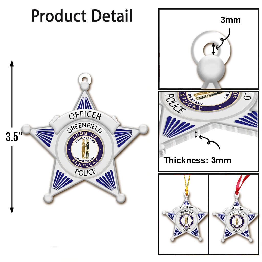 Police Badge - Personalized Police Officer Ornament